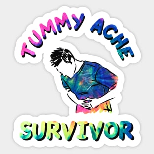 tummy ache survivor tie dye Sticker